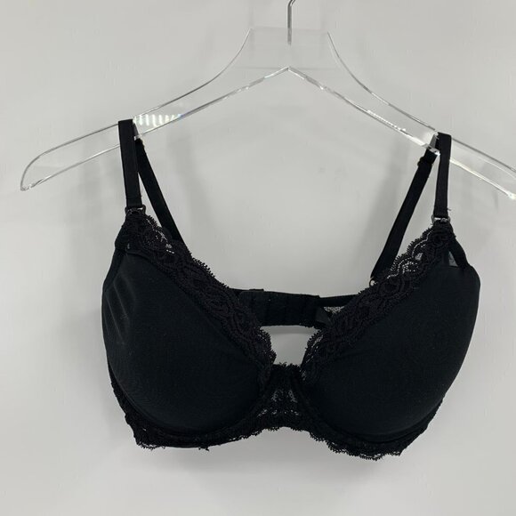 Natori Feathers Maternity Contour Plunge Bra Underwire black Nursing 36DD - Picture 2 of 5